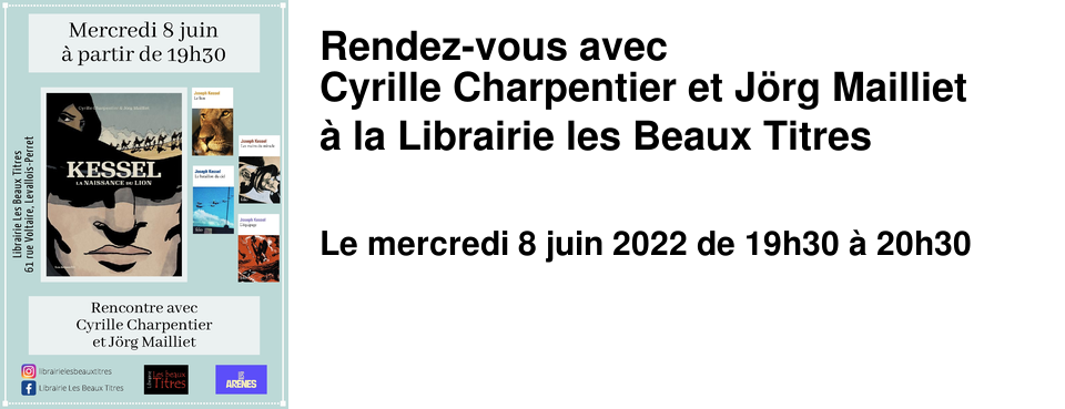 Rendez-vous avec Cyrille Charpentier et J�rg Mailliet � la Librairie les Beaux Titres